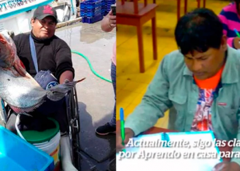 Pescador de 40 años estudia la primaria por «Aprendo en Casa» porque sueña con ser ingeniero